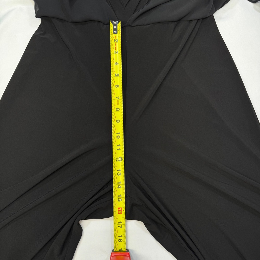 NEW Adrianna Papell Cropped Jumpsuit Skirted Overlay US 16 Black V-Neck Formal - Picture 13 of 16